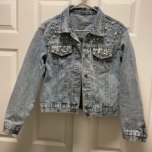 Pearl beaded Denim/Jean Jacket